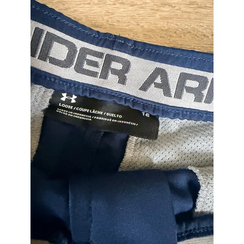 Under Armour Boys Match Play Performance Golf Shorts Size 16 Navy